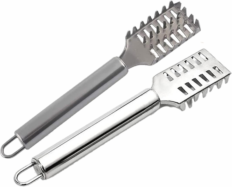 vetreo 2-Pieces Combo Fish Scrapper Remover, Stainless Steel Fish Scaler