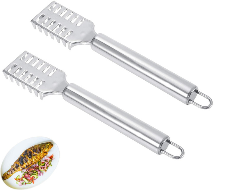 FIVANIO Stainless Steel Fast Cleaning Fish Scaler Peeler Scale Remover Seafood Crackers Fish Scaler(Pack of 1)