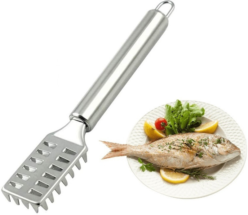 NURIOR Fish Skin Scale Scraper Peeler Stainless Steel Fish Scales Fishing Cocina Tools Fish Scaler(Pack of 3)