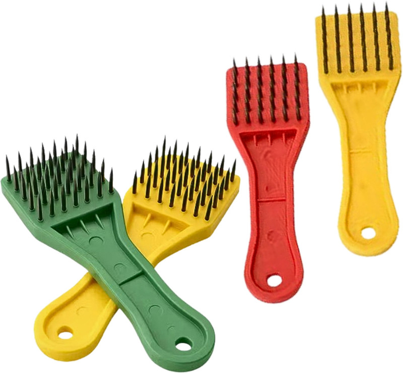 faizia Scale Cleaner Tool | Plastic Handle Iron Nail Peel Fish Scaler(Pack of 4)