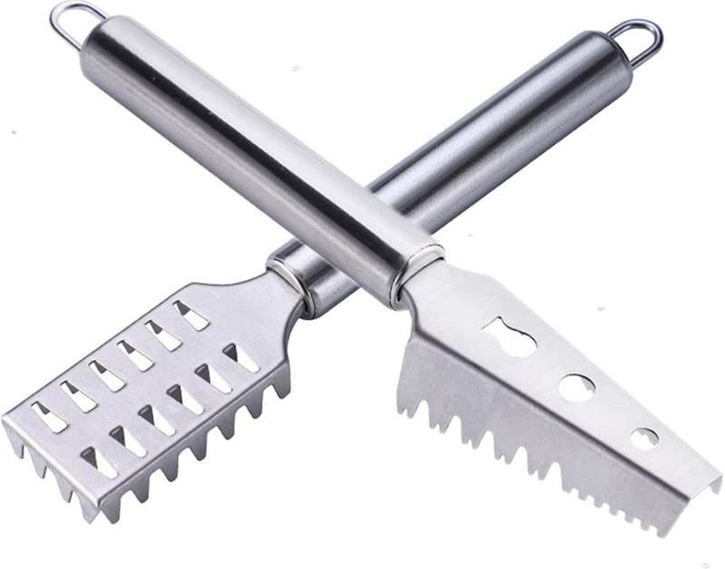 Pinopa Fishing Scale Brush, Fish Scale Remover Fish Skin Graters Cleaning Peeler Scaler Fish Scaler(Pack of 2)
