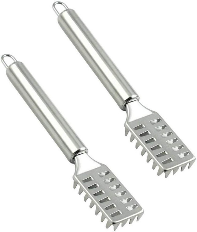 BIZOLO Fish Scale Remover Fish Scraper with Steel Sawtooth for Fast Fish Peeling Fish Scaler(Pack of 2)