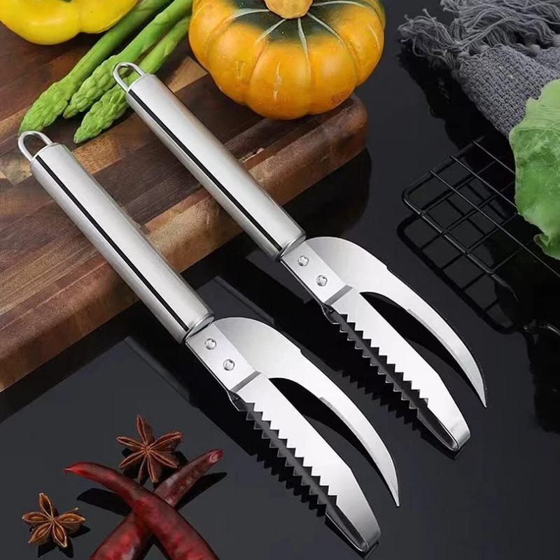 PABOH Fish Scale Knife 3 in 1 Stainless Steel Scaler Opener Kitchen Tool Fish Scaler(Pack of 1)