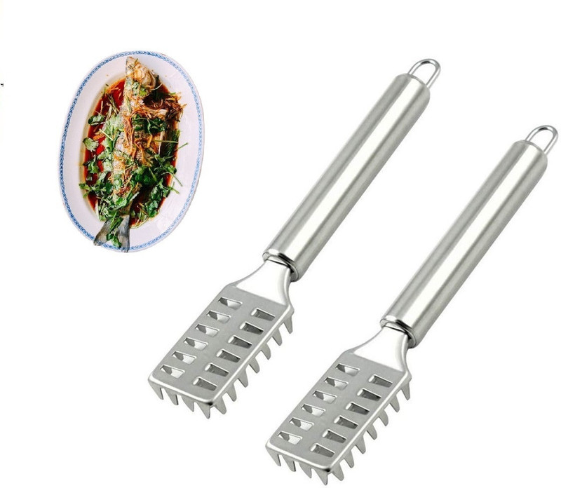 FULKIZA Stainless Steel Fish Scale Scraper Knife Skin Peeler Fish Good Cleannig Tools Fish Scaler(Pack of 1)