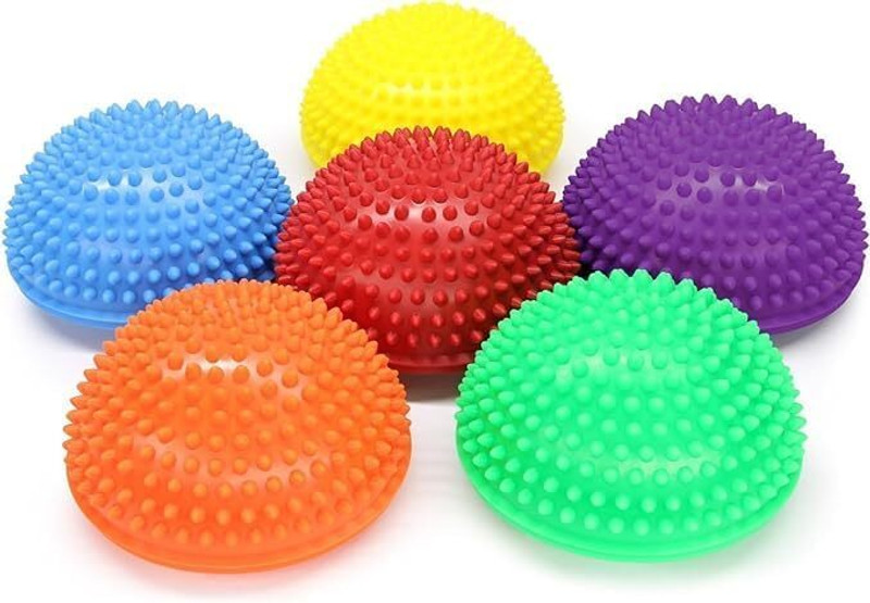 acuwellness Balance Pods Set of 6, Spiky Massage Half Ball Domes, Sensory Training Equipment Balance Disc Fitness Balance Board(Multicolor)