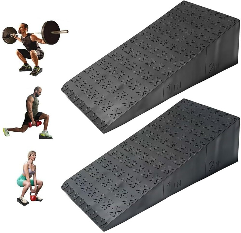 Qpets Squat Wedge Block for Balance Training Rocker Board Fitness Balance Board(Black)