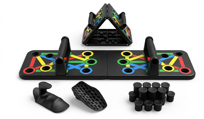 SAG 15-in-1 Pushup Board Foldable Gym Equipment for Home Workout Rocker Board Fitness Balance Board(Black)