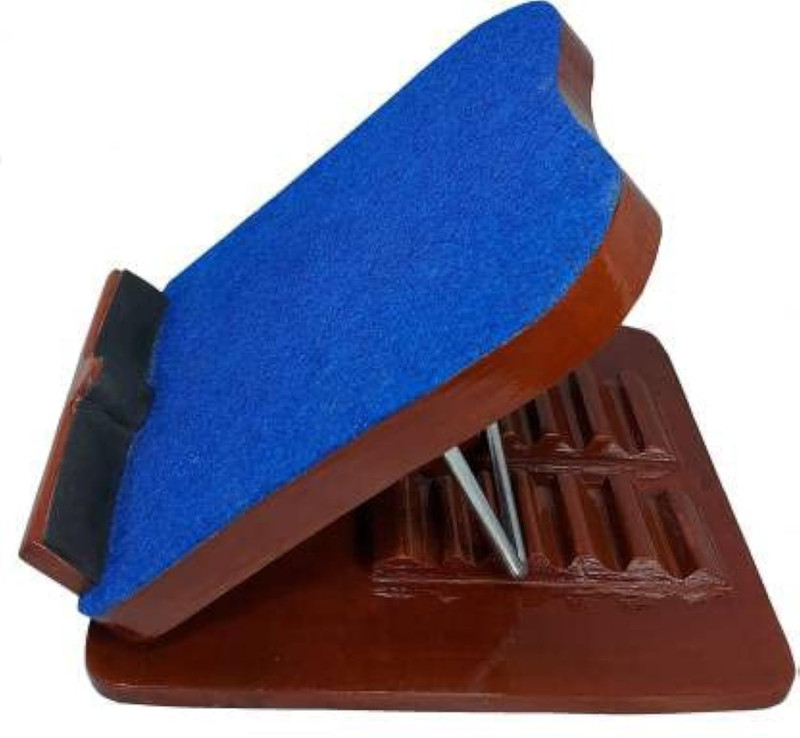 PHYSIOTREX Physiotherapy Equipments Wooden Adjustable Calf Stretcher Slant Board & 8-Level Rocker Board Fitness Balance Board(Blue)