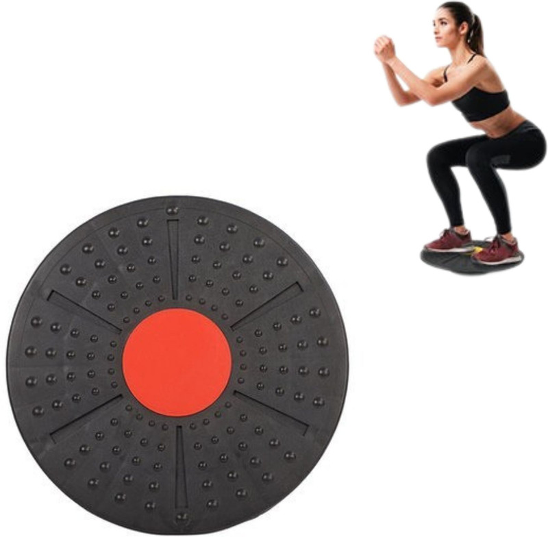 GJSHOP Balance Board for Physiotherapy, Gym, Weight Handling Excerciser Wobble Board Fitness Balance Board(Red, Black)