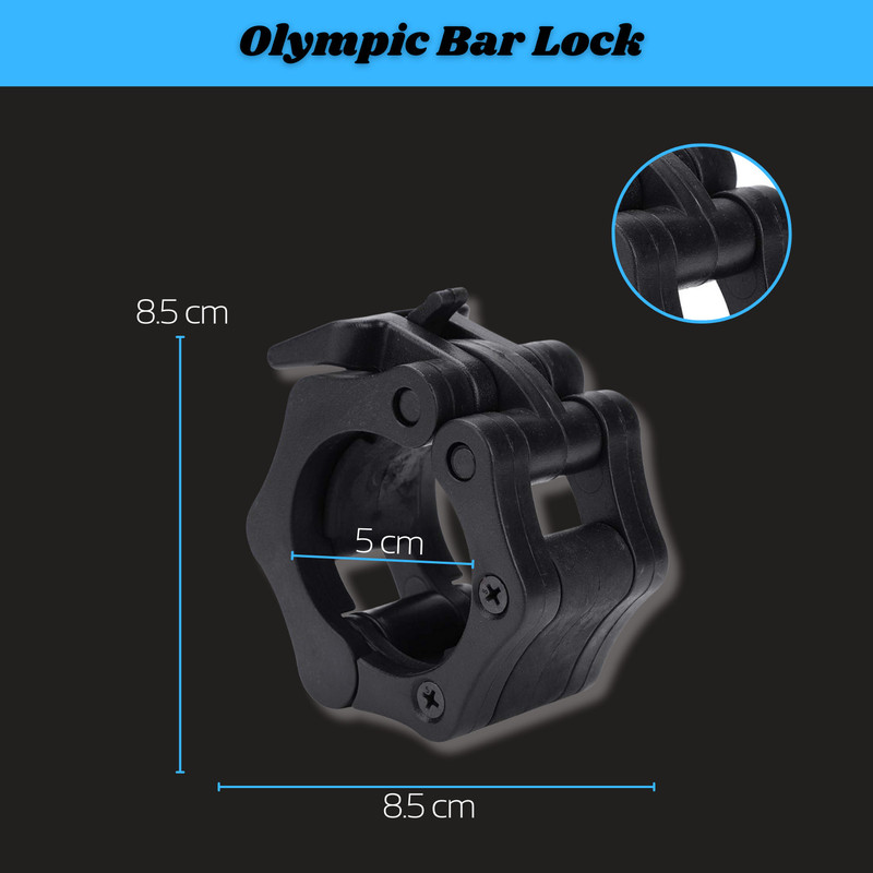 INSP Gym Olympic Barbell Locks | Gym Barbell Lock Clamps | Gym Equipment Barbell Lock Black, Red Bar Lock(0.35 kg)