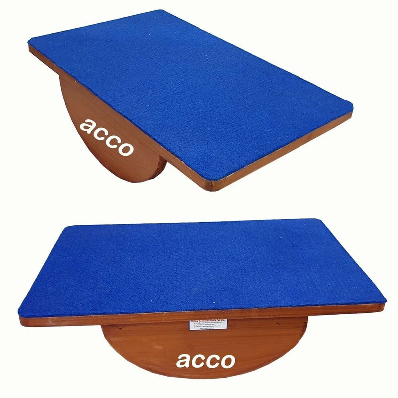 ACCO Wooden Balance Board Rectangular Equilibrium Board Rocker Board Fitness Balance Board(Blue)