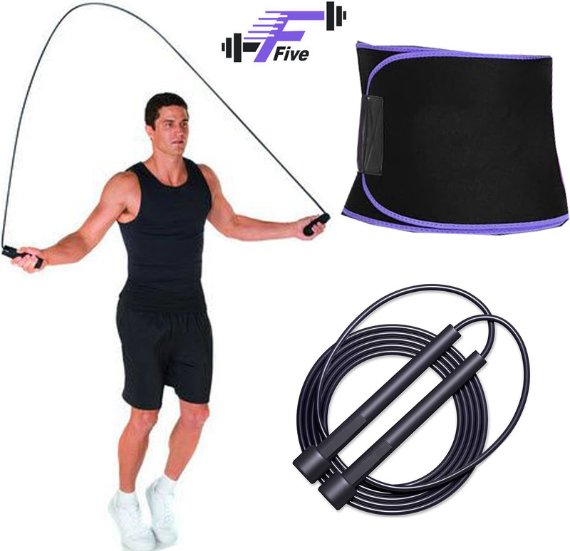FFive Skipping Rope & Fat Loss Belt for Men and Women Jumping Rope for Exercise Gym Balance Disc Fitness Balance Board(Black)