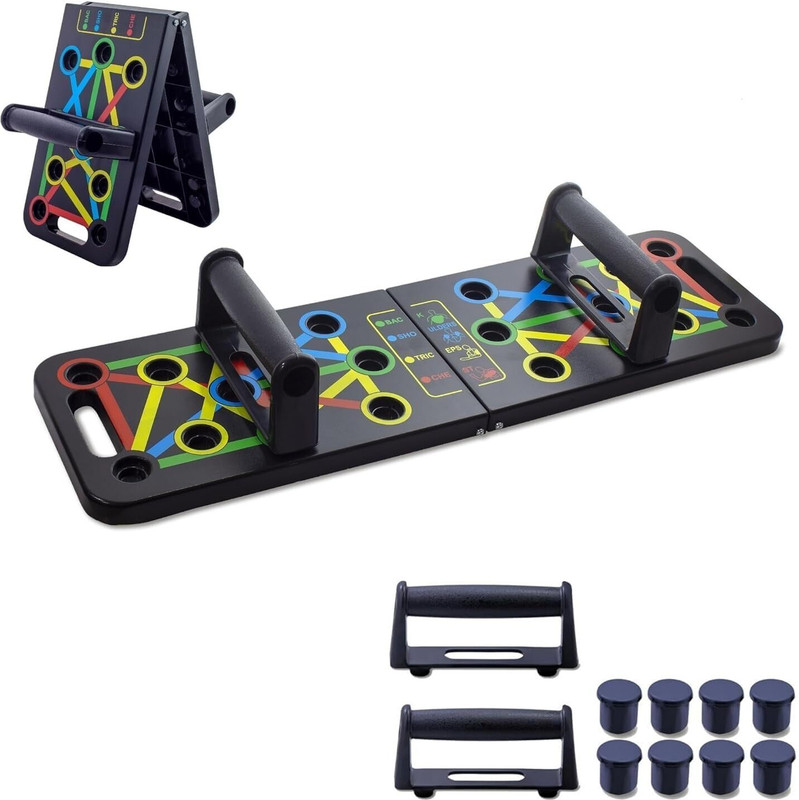 DRUMSTONE 15-in-1 Pushup Board for Strength Training Balance Disc Fitness Balance Board(Black)