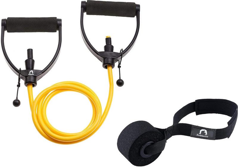 Bodylastics Resistance Band with Handle 10 lbs Resistance Band(Yellow, Pack of 1)