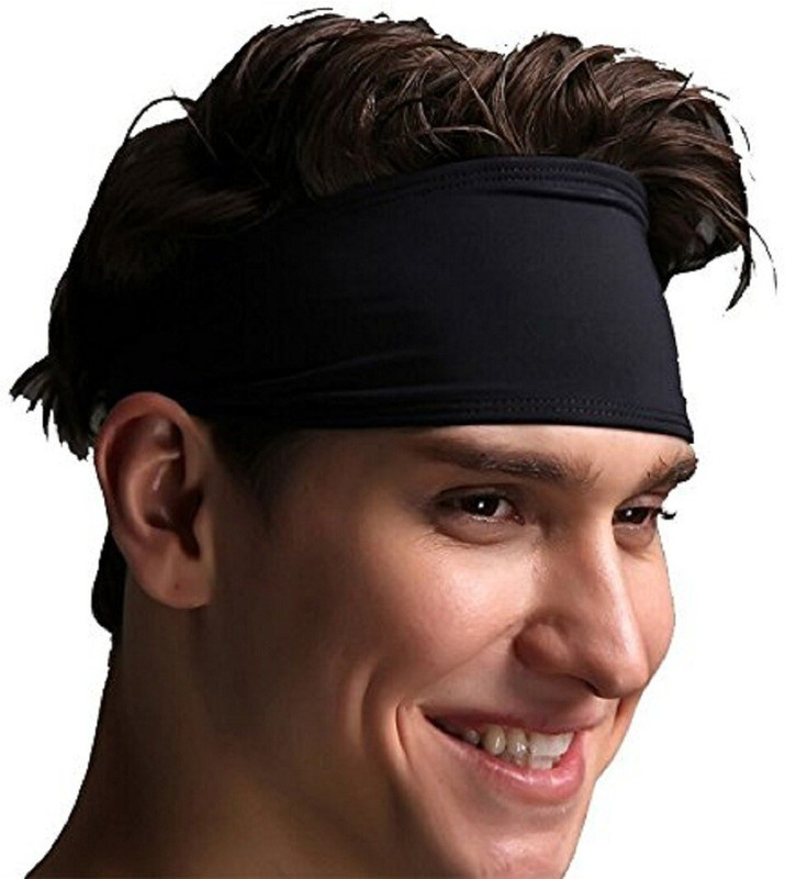 Bismaadh Sweat Absorbent Headband for Men Fitness Band(Black, Pack of 1)