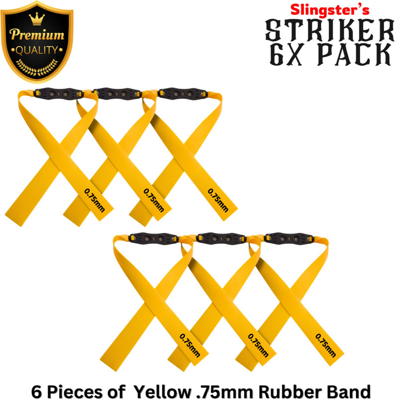 Slingster High Quality Slingshot Rubber Bands for Outdoor Shooting & Target Practice 6Pack Resistance Band(Yellow, Pack of 6)