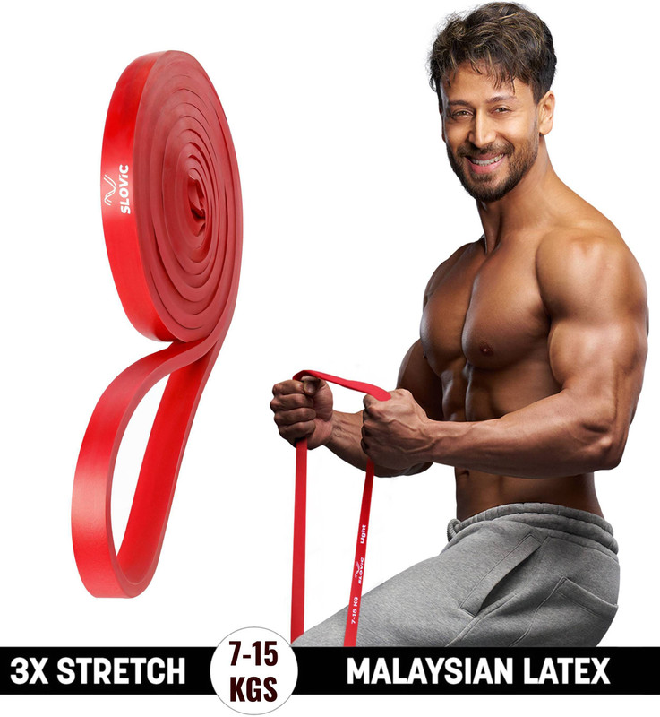 SLOVIC Home & Gym Fitness Band for Workout | Heavy Duty Material | Combo | Pack of 2 Resistance Band(Red, Yellow, Pack of 2)