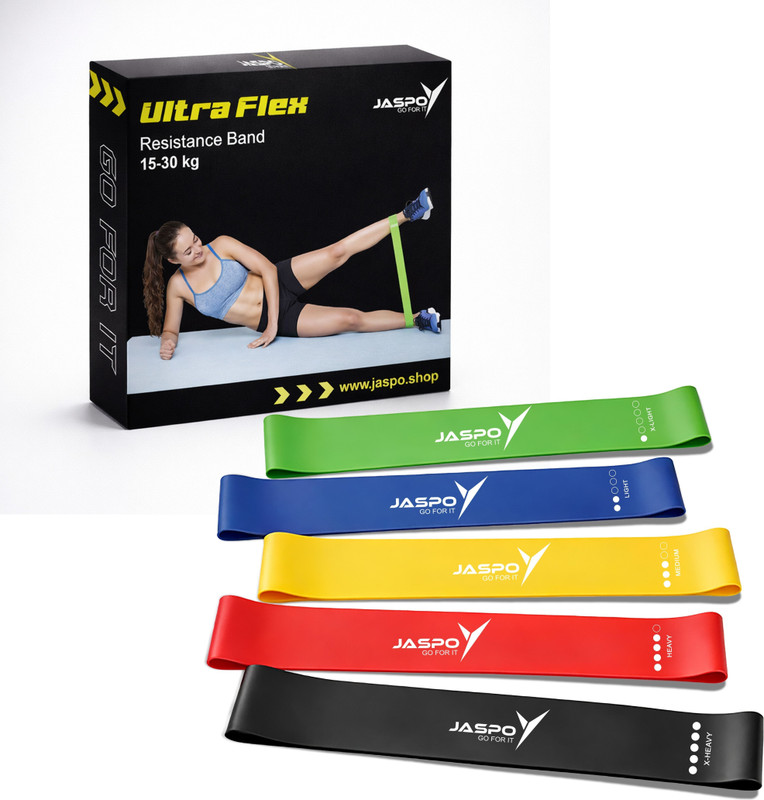 Jaspo Ultra Flex 5-Piece Resistance Bands Set – Mini Loop for Glutes, Legs & Home Gym Resistance Band(Yellow, Green, Red, Black, Blue, Pack of 1)