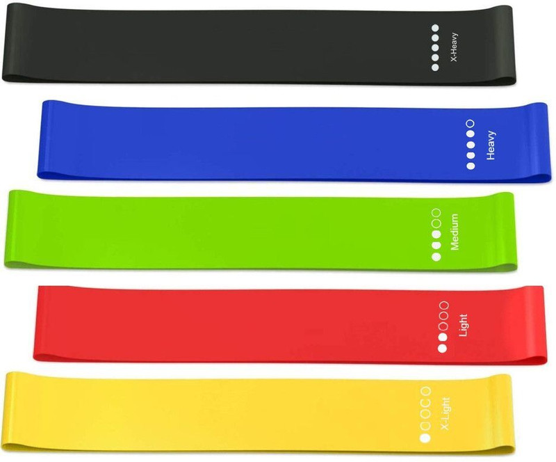 RAIVAT CARES NSNMini Loop Resistance Bands Set of 5 | Heavy Hip Workout Bands (Unisex) Resistance Band(Multicolor, Pack of 5)