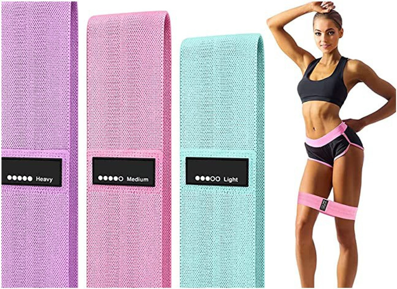 KASO Resistance Hip Loop Bands for Legs/Butt/Thigh/Glutes Exercise/Anti-Slip Fabric Fitness Band(Multicolor, Pack of 3)