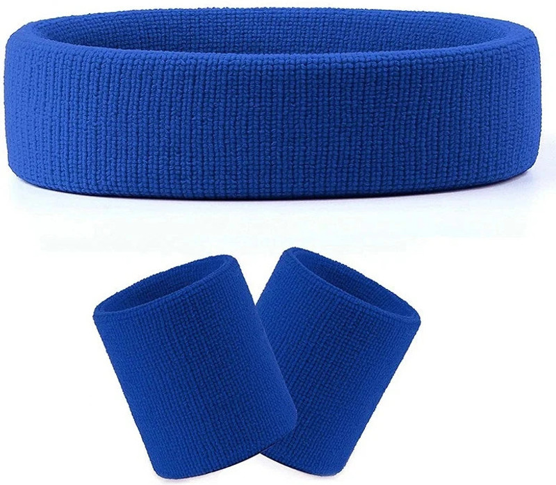 uRock Combo of Sweat HeadBand Wrist Band for Yoga, Running All Sports for Men & Women Fitness Band(Black, Pack of 2)