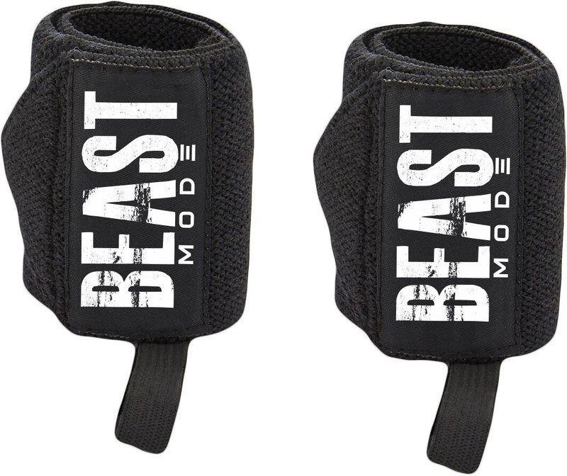STEIGEN FITNESS Beast Mode Wrist Wrap, Wrist Bands, Wrist Strap, Hand Grip, Wrist Support For Gym Fitness Band(Black)