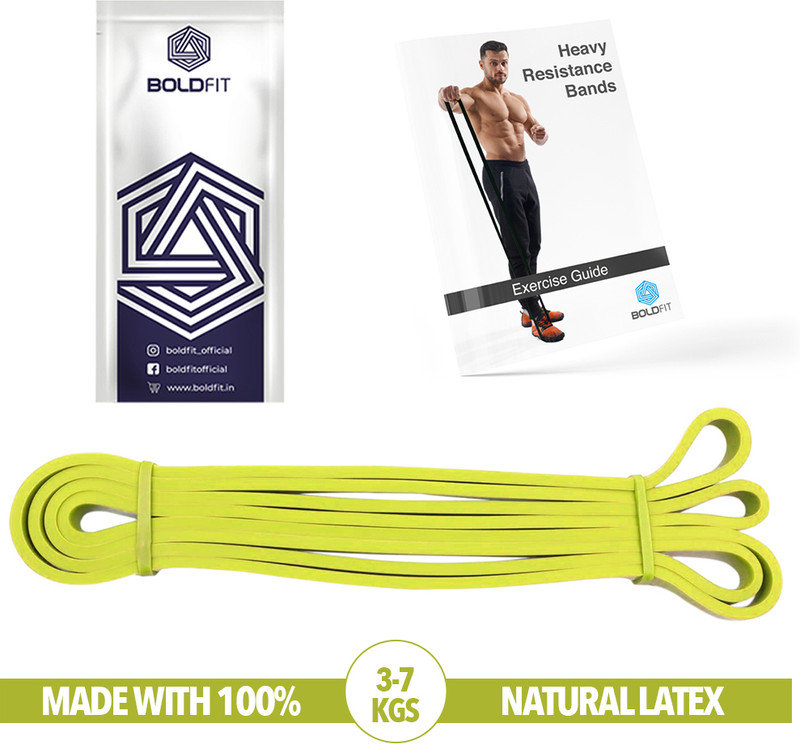 BOLDFIT Heavy For Exercise & Stretching Tube For Men & Women Resistance Band(Yellow, Pack of 1) - 77% off at DetectaDeal