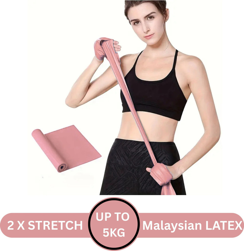 GJSHOP Anti-Slip Grip, Exercise Band for Training & Stretching Yoga Band Theraband Resistance Band(Pink, Pack of 1)