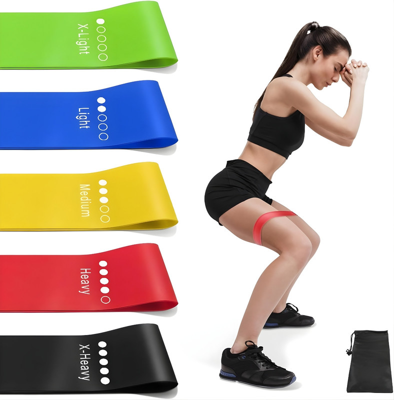 ALCANTARA Fitness Resistance Band for Home Workouts, Gym, Yoga - Exercise Loop Bands A137 Resistance Band(Multicolor, Pack of 5)