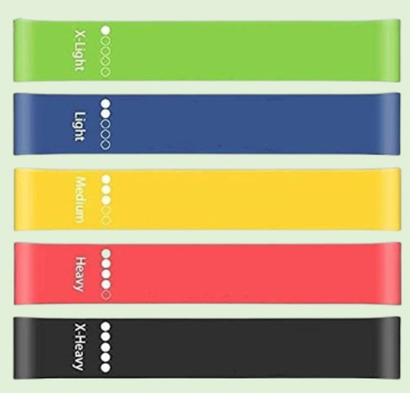 SUVIKSHA Resistance Bands Set for Men and WomenDifferent Levels Elastic Band for Home Gym Resistance Band(Multicolor, Pack of 5)