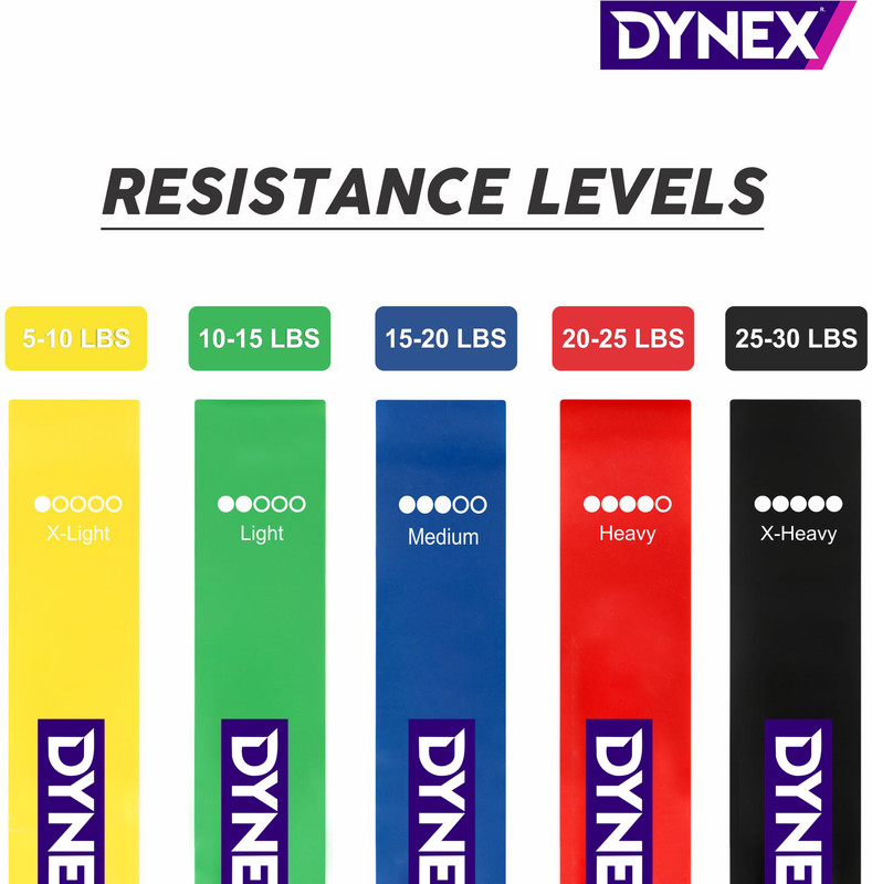 Dynex Maximize Your Workout: Mini Loop Resistance Bands for Booty Toning- Resistance Band(Multicolor, Pack of 5)