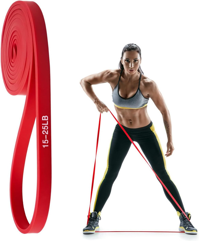 Fitnesstricks Natural Rubber Resistance Band for Workout | Theraband, Stretching Band Resistance Band(Red, Pack of 1)