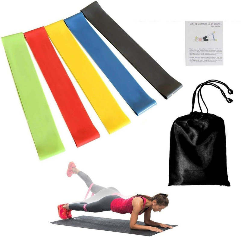 FYTNESS ™ Resistance Loop Bands (Set of 5 Bands) - Perfect for Toning & Home Workout Pilates Band(Multicolor, Pack of 5)