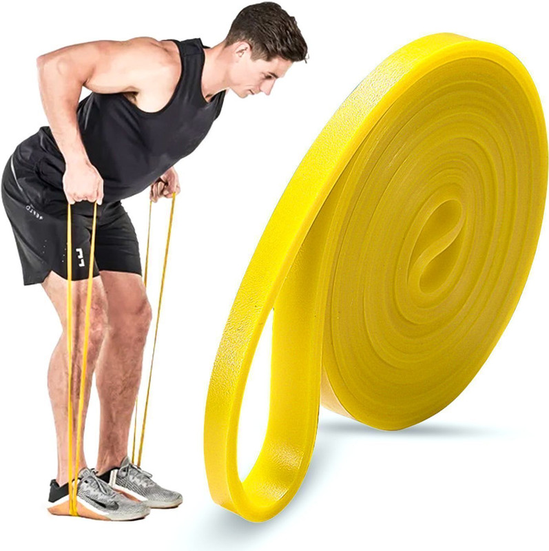 BOLDFIT Heavy For Exercise & Stretching Tube For Men & Women Resistance Band(Yellow, Pack of 1)
