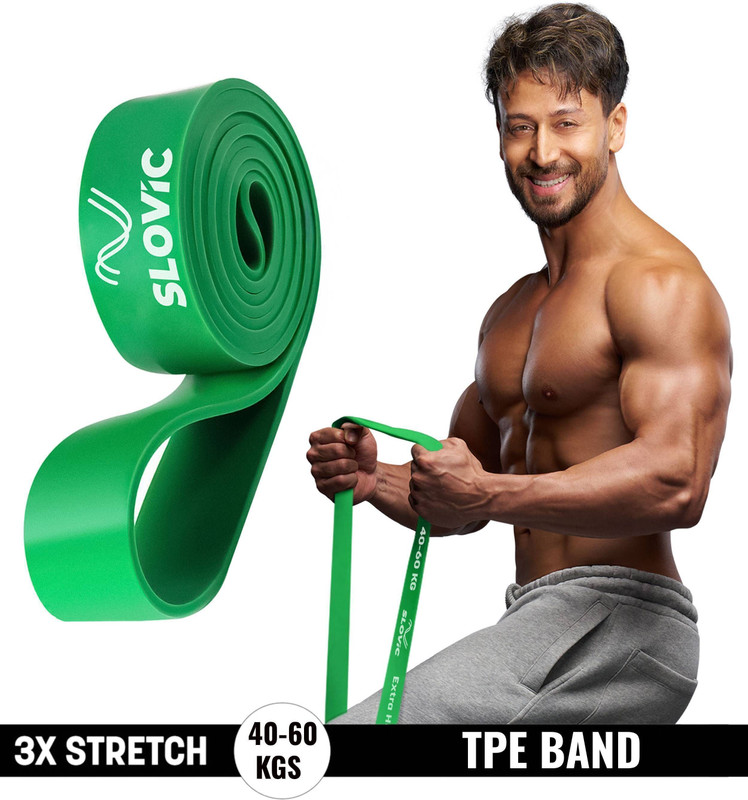 SLOVIC TPE Bands for Workout | Pull Up | Stretching|Heavy Duty Material |Upto40-60 KGS Resistance Band(Green, Pack of 1)