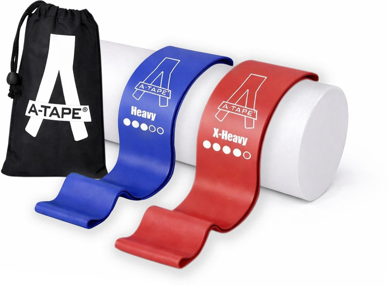 A-TAPE Exercise Sports Loop Band | XX-Heavy & Heavy (Pack of 2, Black | Blue) Fitness Band(Blue, Black, Pack of 2)