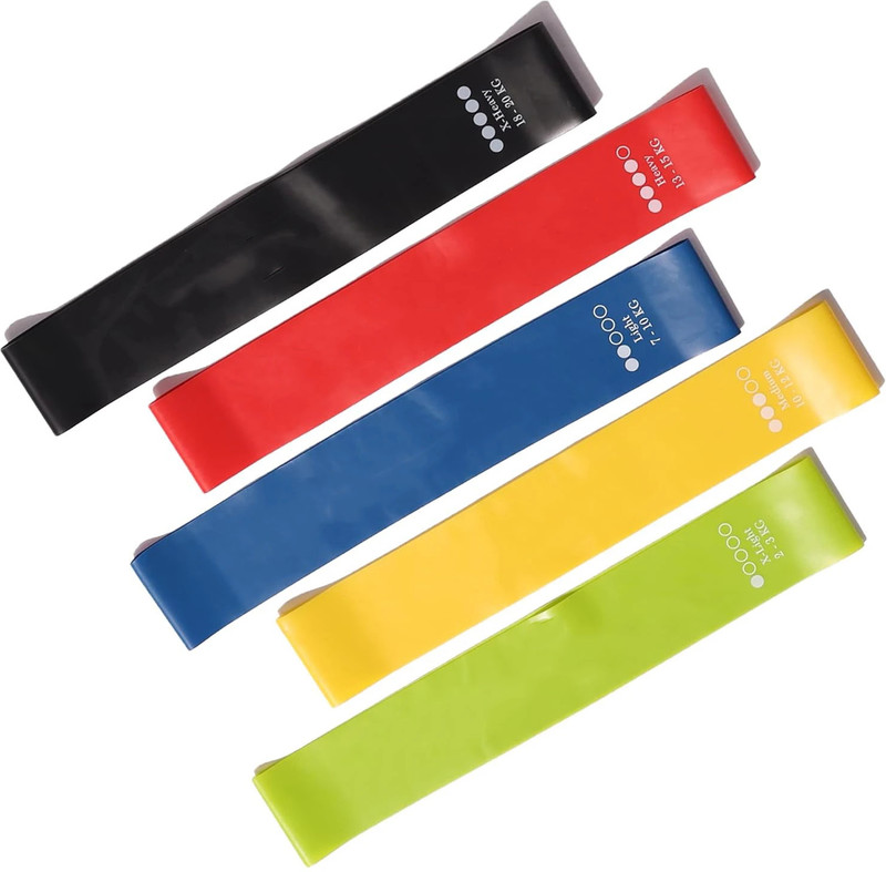 RIKHEEYA Restiance Band Resistance Band(Multicolor, Pack of 5)