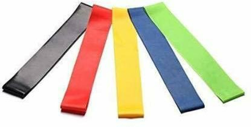 FITZEN 5 Set Loop Elastic Belt Round Rubber Rope | Workout Pull Arm Bands -1 Resistance Band(Pack of 5)