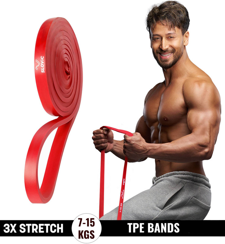SLOVIC TPE Bands for Workout | Pull Up | Stretching|Heavy Duty Material |Upto30-45 KGS Resistance Band(Purple, Pack of 1)