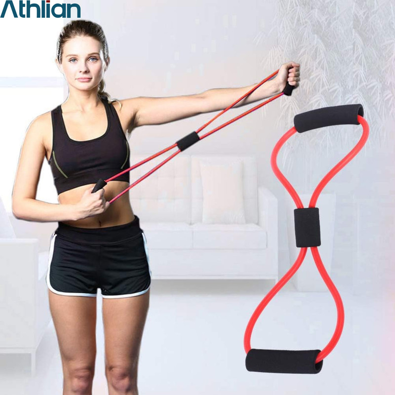 Athlian 8 Shape Resistance Band, Lightweight & Durable Home Gym Equipment Resistance Band(Red, Pack of 1)