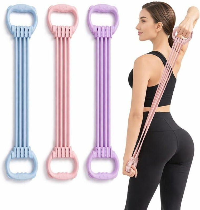 VINAYOM Portable Home Workout Resistance Band for Arm, Chest & Shoulder Exercise Fitness Band(Multicolor, Pack of 1)