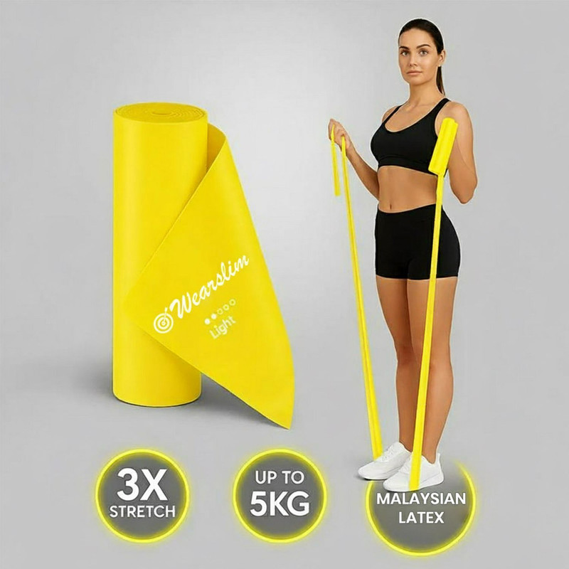 Wearslim Yellow Resistance Exercise Bands for Home Fitness, Stretching, Physical Therapy Resistance Band(Yellow, Pack of 1)