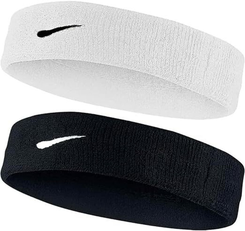 GYMGALAXY White+Black: Sweat Bands/Headbands for Women Men Elastic Headband Sports Fitness Band(Black, White, Pack of 2)