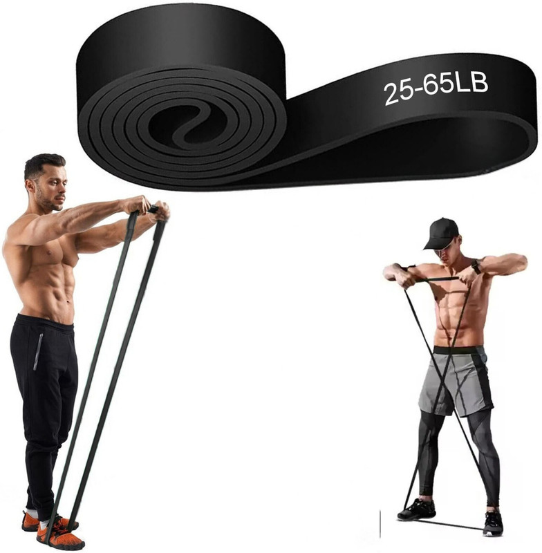ShopiMoz Exercise Resistance Band Up to 35kg for Strength Training & Fitness Workout Fitness Band(Black, Pack of 1)
