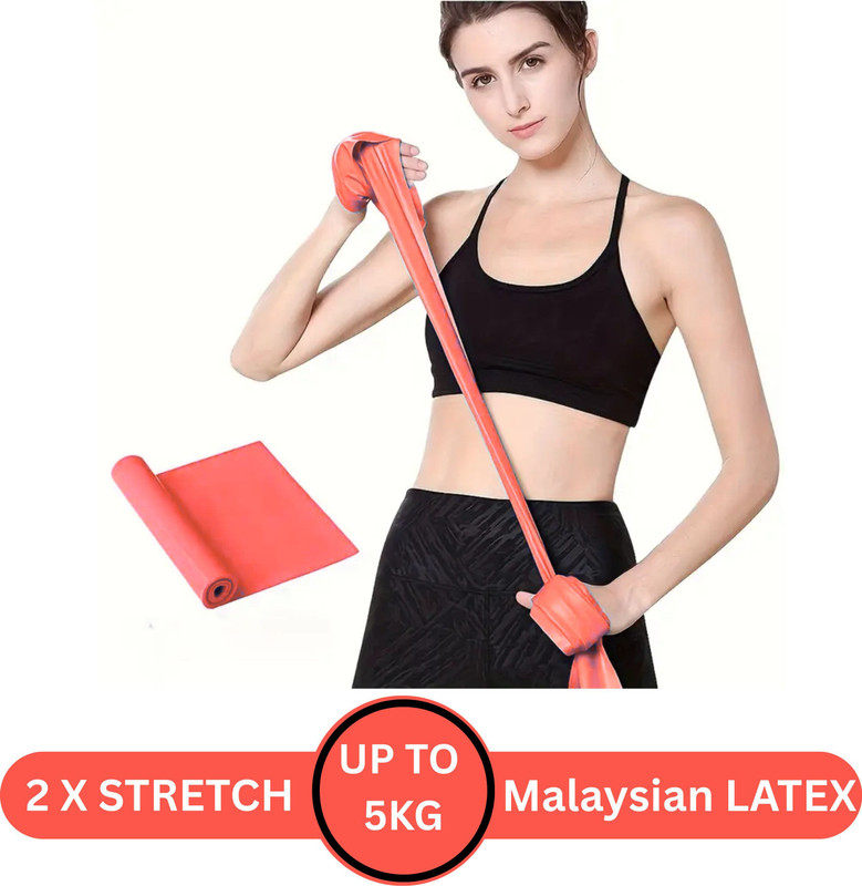 GJSHOP Resistance Bands for Working Out, Exercise Physical Therapy, Stretch, Recovery Fitness Band(Red, Pack of 1)