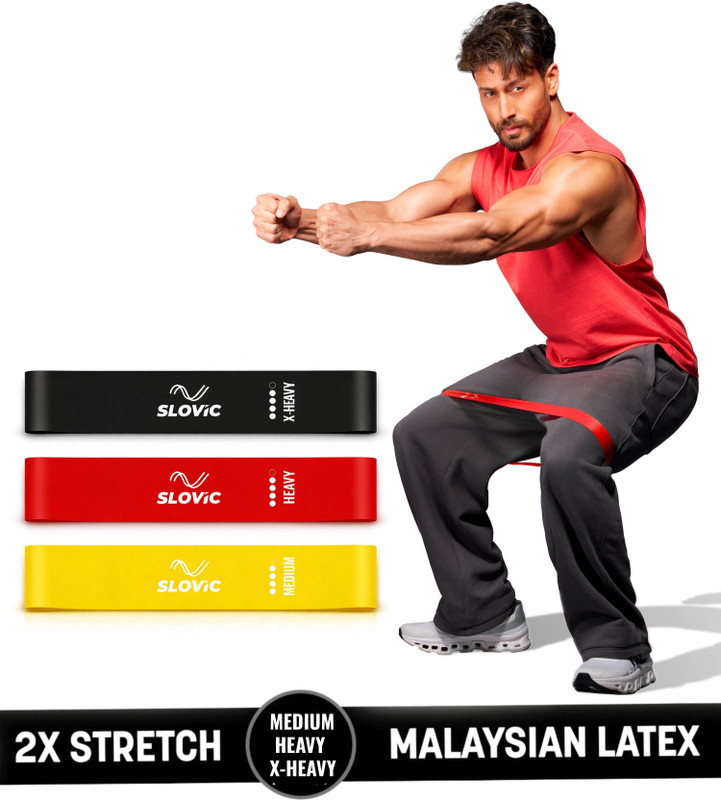 SLOVIC Resistance Mini Loop Bands for Workout | Toning Exercise Bands Resistance Band(Multicolor, Pack of 3)