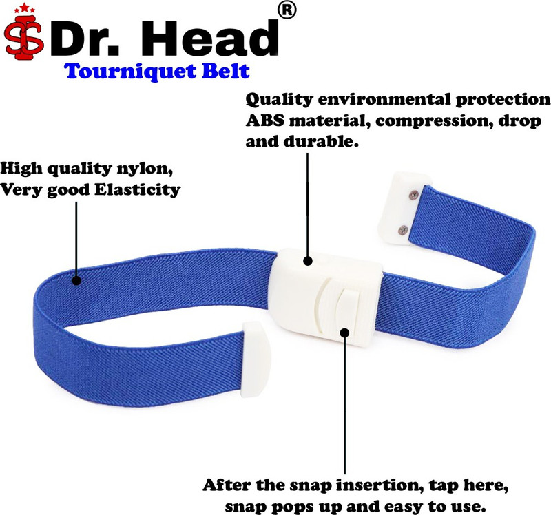 OTICA Tourniquet Band for Blood Collection with Plastic Buckle (Blue)- (Pack of 2) Fitness Band(Blue, Pack of 2)