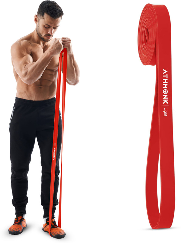 Athmonk Power Loop Exercise Band - Stretch Bands for Workout - 7-15 kg,Light Resistance Band(Red)