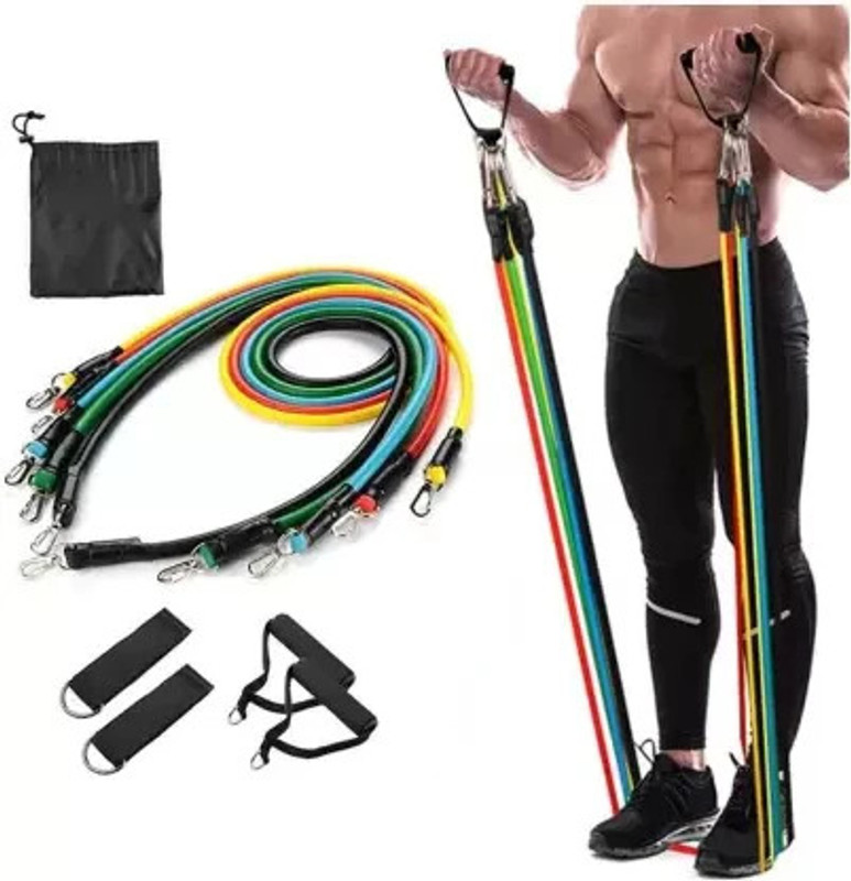 NEWGEN ENTERPRISES Resistance Bands Set for Exercise, Stretching Resistance Tube (Multicolor) Resistance Band(Multicolor, Pack of 4)