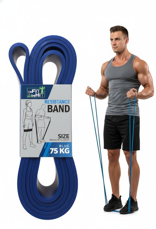 beFiT beHiT RESISTANCE BAND 75 Kg Resistance Band(Blue, Pack of 1)